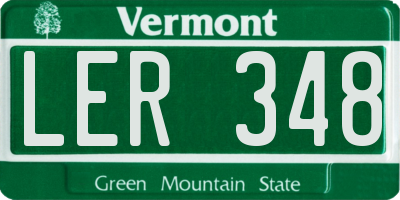 VT license plate LER348