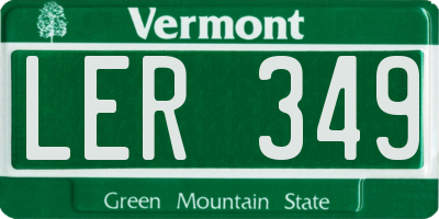 VT license plate LER349