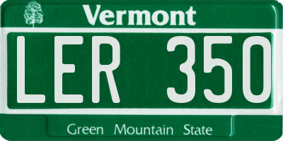 VT license plate LER350