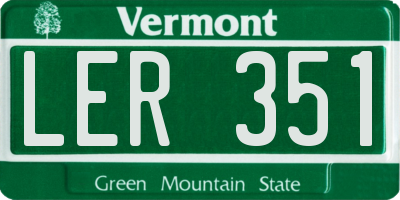 VT license plate LER351