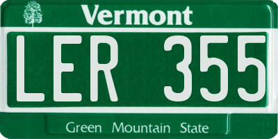 VT license plate LER355
