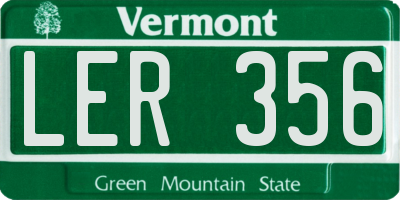 VT license plate LER356
