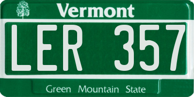 VT license plate LER357