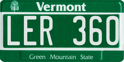VT license plate LER360