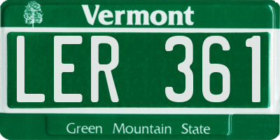 VT license plate LER361