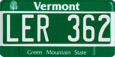 VT license plate LER362