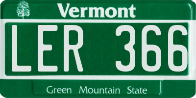VT license plate LER366