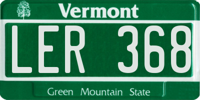 VT license plate LER368
