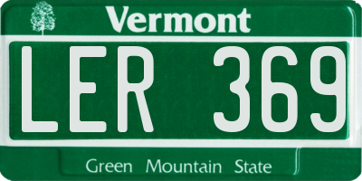VT license plate LER369