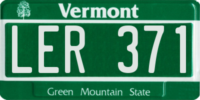 VT license plate LER371