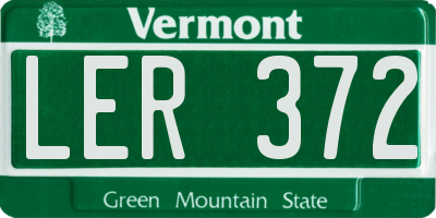 VT license plate LER372