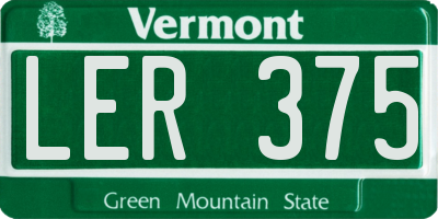 VT license plate LER375