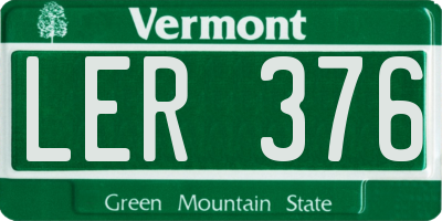 VT license plate LER376