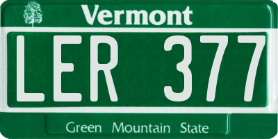 VT license plate LER377
