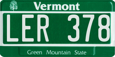 VT license plate LER378