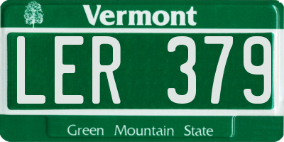 VT license plate LER379