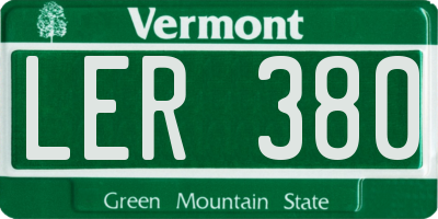 VT license plate LER380