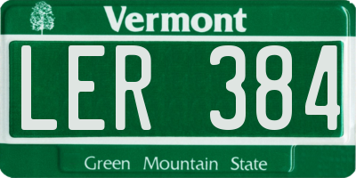 VT license plate LER384