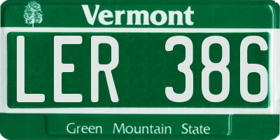 VT license plate LER386