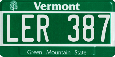 VT license plate LER387