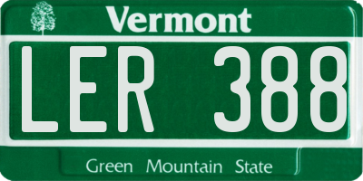 VT license plate LER388