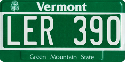 VT license plate LER390