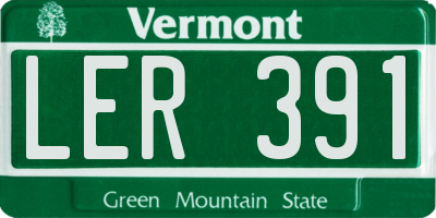 VT license plate LER391