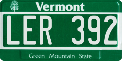 VT license plate LER392