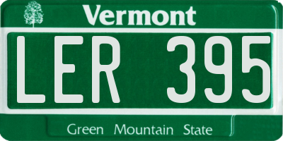 VT license plate LER395