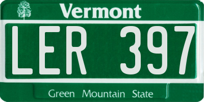 VT license plate LER397
