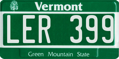 VT license plate LER399
