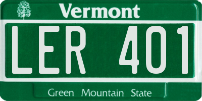 VT license plate LER401