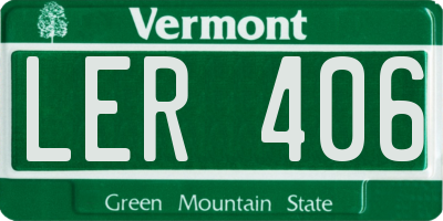 VT license plate LER406