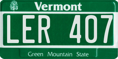 VT license plate LER407