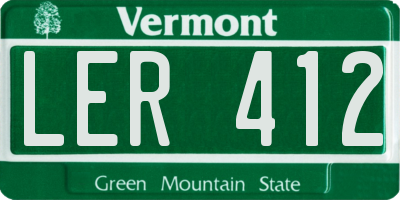 VT license plate LER412