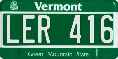 VT license plate LER416