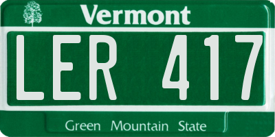 VT license plate LER417