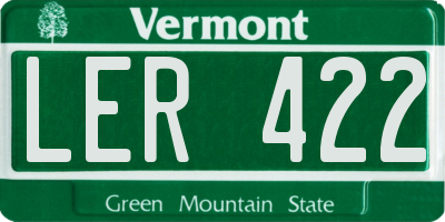 VT license plate LER422