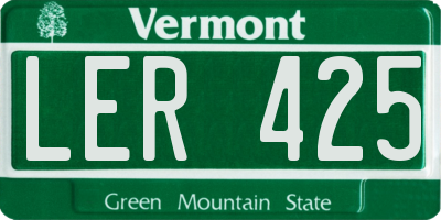 VT license plate LER425