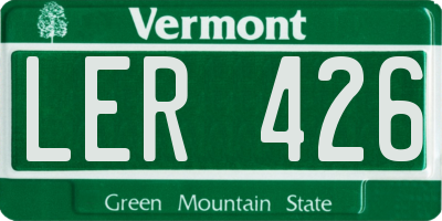 VT license plate LER426