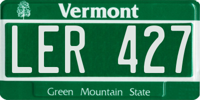 VT license plate LER427