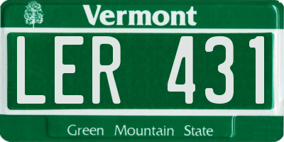 VT license plate LER431