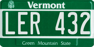 VT license plate LER432
