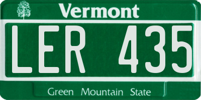 VT license plate LER435
