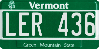 VT license plate LER436