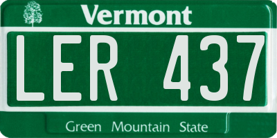 VT license plate LER437
