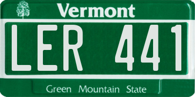 VT license plate LER441