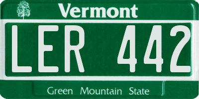 VT license plate LER442