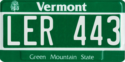 VT license plate LER443