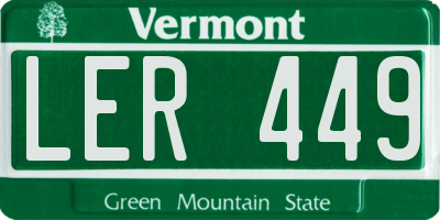 VT license plate LER449